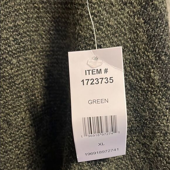 Frye Green Black Geometric Aztec Design Pockets Sweater Cardigan Boho Modern - Picture 8 of 12